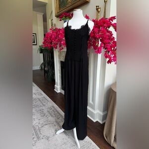 Target Xhilaration Button Front Lace Elegant Black Jumpsuit Sz M